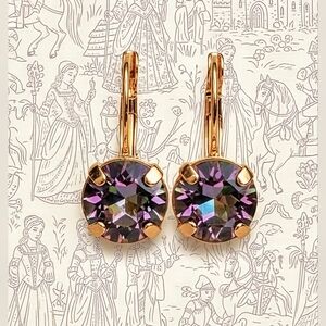 Natural Mystic Quartz Approx 8.6 Carats In 18k Gold Plated Earrings